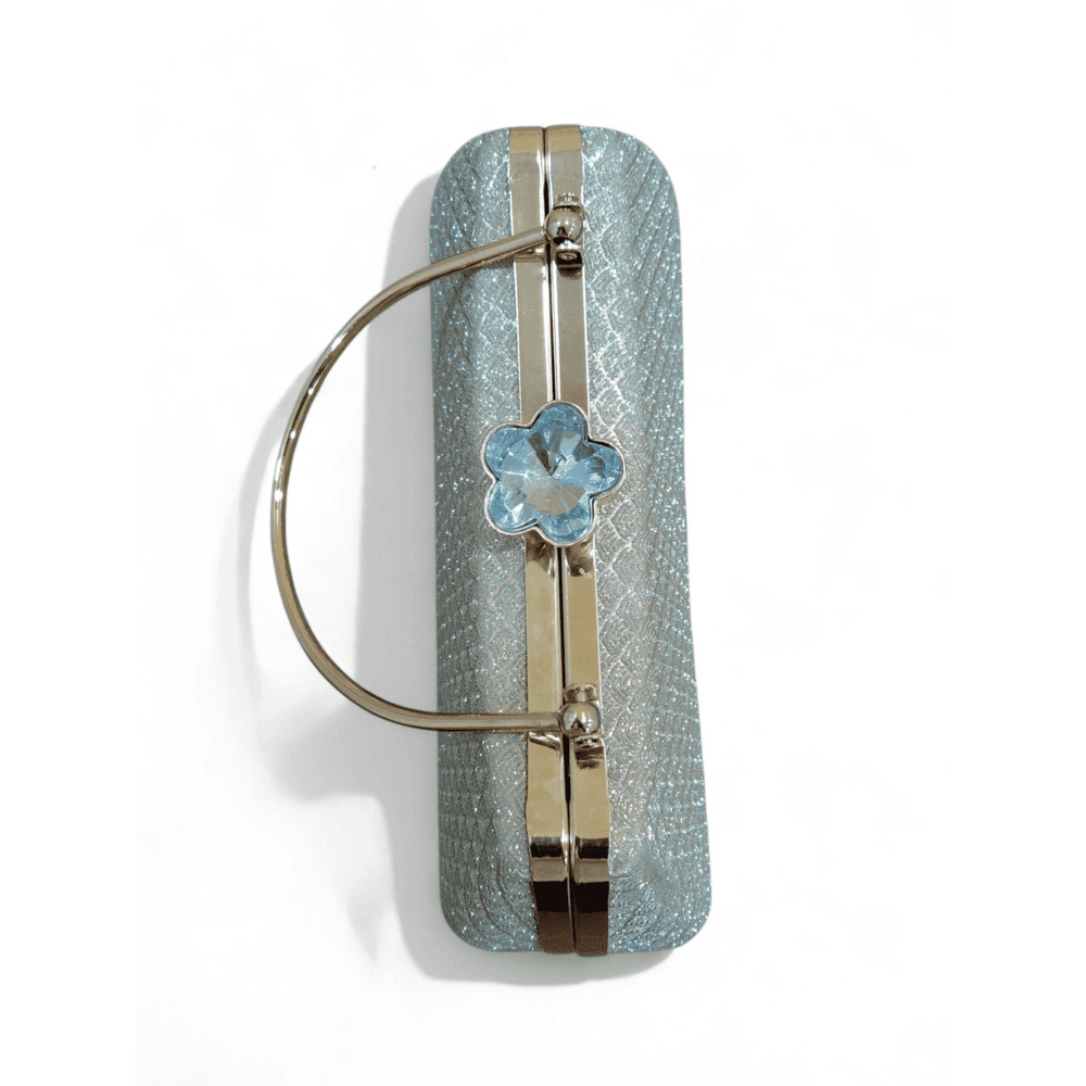 Silver Glitter Party Clutch 2