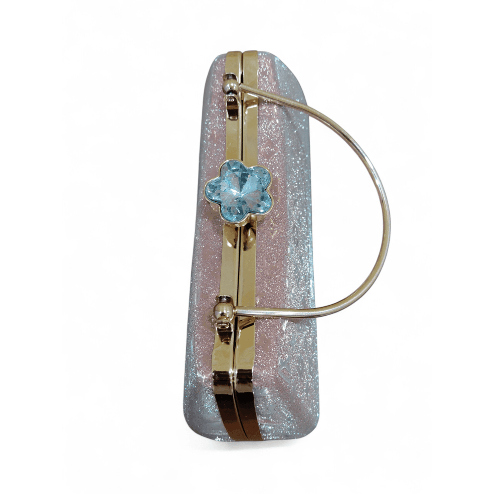 Blush Pink Embossed Clutch 1