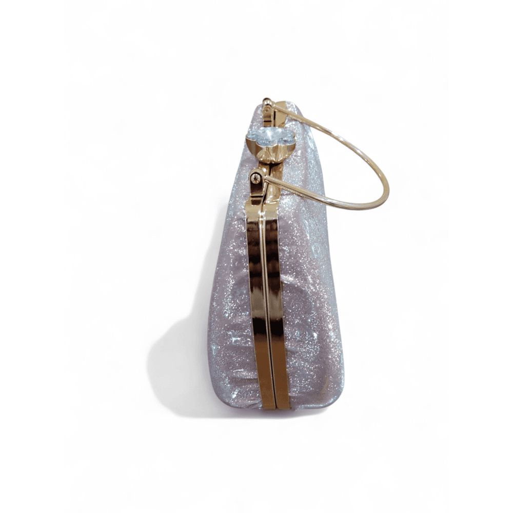 Blush Pink Embossed Clutch 2