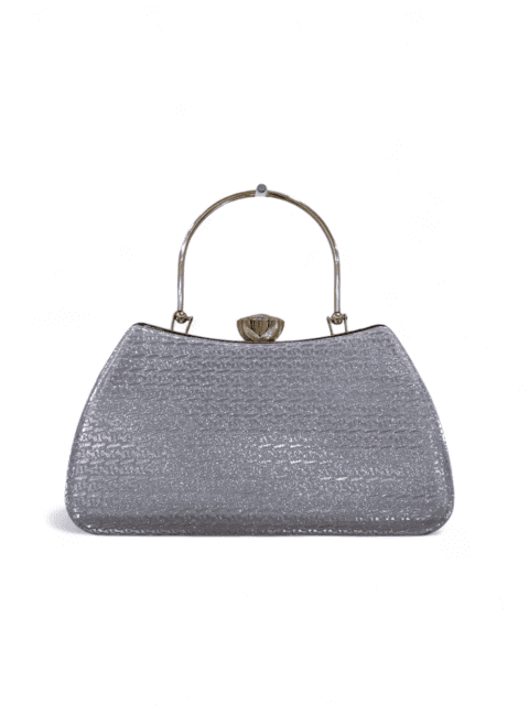 Silver Glitter Crystal Clutch 1