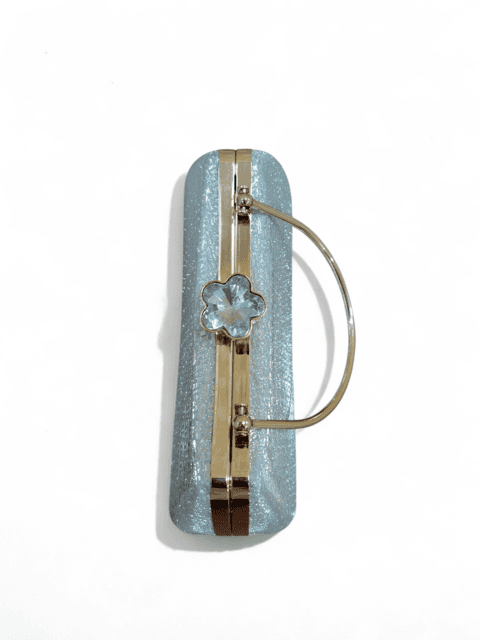 Silver Glitter Crystal Clutch 2